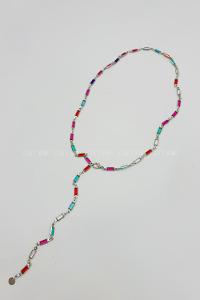 Lamelif Gümüş Çokrenkli Baget Y Kolye