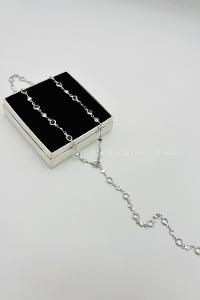 Lamelif Gümüş Oval Taşlı Y Kolye