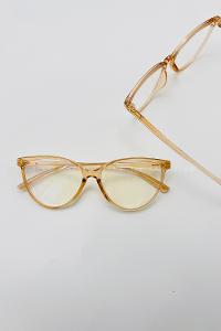 Lamelif Kedy Bal Rengi Çerçeve Şeffaf Gözlük