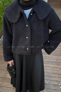 Black Normal Neck Long Arm Coat