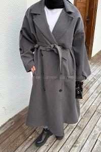 Lamelif Kuşaklı Poliviskon Trenç Antrasit