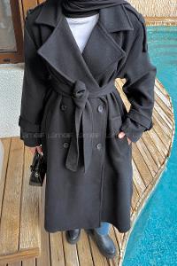 Lamelif Oversize Kaban Siyah