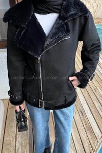 Black Normal Neck Long Arm Coat