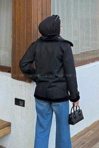 Black Normal Neck Long Arm Coat