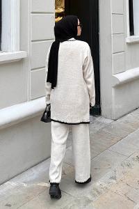 Lamelif Çoban Dikiş Triko Takım Bej