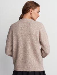 Lamelif Dilvin Bisiklet Yaka Yumuşak Dokulu Triko Kazak Koyu Bej