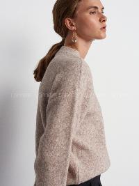 Lamelif Dilvin Bisiklet Yaka Yumuşak Dokulu Triko Kazak Koyu Bej