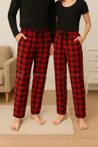 Lamelif Ekose Desen Bay-Bayan Kombin Pijama Alt