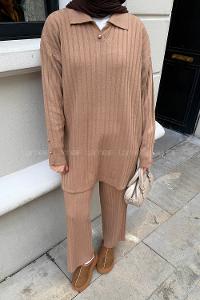 Lamelif Triko Takım Camel