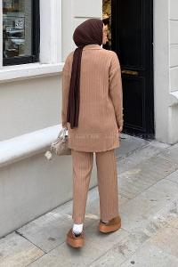 Lamelif Triko Takım Camel