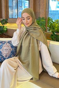 Lamelif Brisa Vual Şal Asker Yeşili