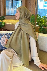 Lamelif Brisa Vual Şal Asker Yeşili