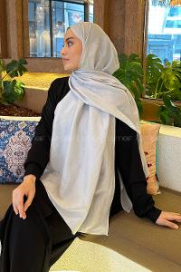 Silver Viscose Fabric Straight Shawl