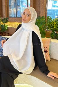 Lamelif Brisa Vual Şal Kırık Beyaz