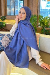Lamelif Brisa Vual Şal Kot Mavisi