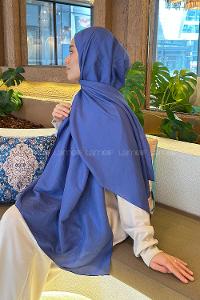 Lamelif Brisa Vual Şal Kot Mavisi