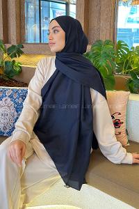 Lamelif Brisa Vual Şal Lacivert