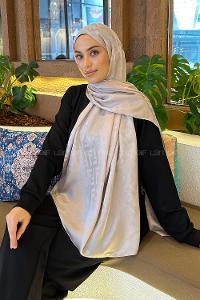 Light Grey Viscose Fabric Straight Printed Shawl