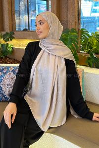 Light Grey Viscose Fabric Straight Printed Shawl