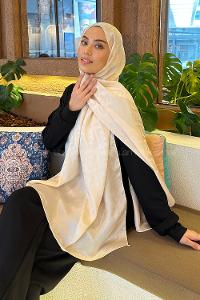 Lamelif F Desen Janjan Jakar Şal Bej