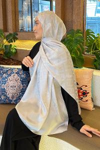 Lamelif F Desen Janjan Jakar Şal Gümüş Gri