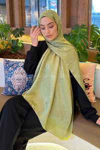 Lamelif F Desen Janjan Jakar Şal Mint Yeşili