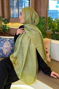 Lamelif F Desen Janjan Jakar Şal Mint Yeşili