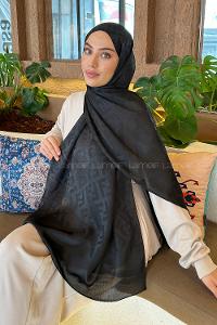 Lamelif F Desen Janjan Jakar Şal Siyah