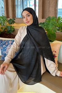 Lamelif F Desen Janjan Jakar Şal Siyah