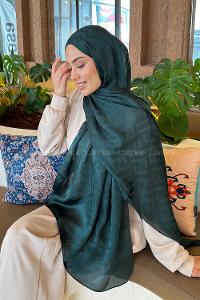 Lamelif F Desen Janjan Jakar Şal Zümrüt Yeşili