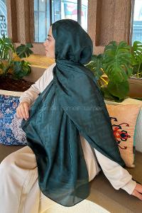 Lamelif F Desen Janjan Jakar Şal Zümrüt Yeşili