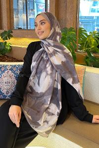 Lamelif Flora Garden Desen Bambu Şal Füme