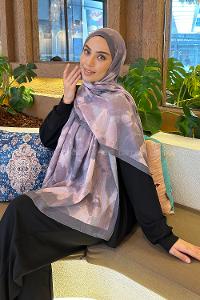 Lamelif Flora Garden Desen Bambu Şal Gül Kurusu