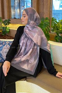 Lamelif Flora Garden Desen Bambu Şal Gül Kurusu