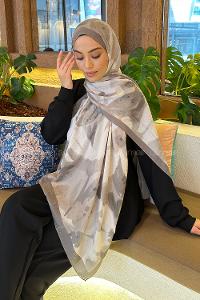 Lamelif Flora Garden Desen Bambu Şal Küf Yeşili