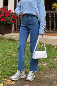 Lamelif Kare Cep Jean Mavi