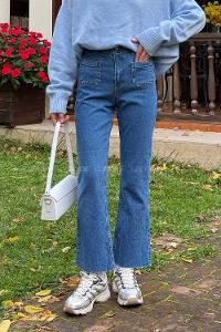 Lamelif Kare Cep Jean Mavi