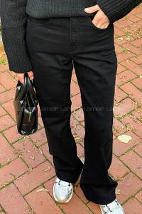 Black Denim Normal Waist Denim Pants