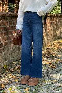 Lamelif Kesik Paça Jean Mavi