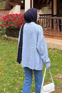 Baby Blue Crew Neck Long Arm Jumper