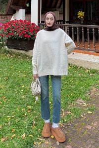 Lamelif Salaş Dokulu Kazak Natural