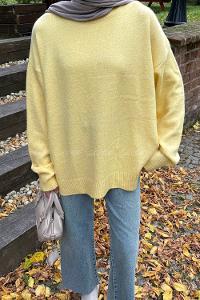Yellow Crew Neck Long Arm Jumper