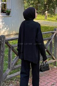 Lamelif Salaş Dokulu Kazak Siyah