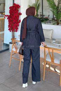 Lamelif Kot İkili Takım Kot Mavisi