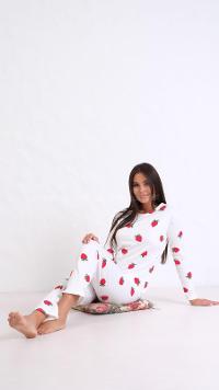 White-24 Crew Neck Long Arm Without Accessories Combed Fabric Regular Trousers Comfortable Suit