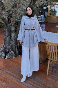 Lamelif Kemerli Panço Gri
