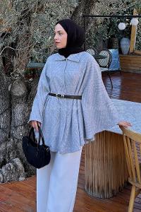 Lamelif Kemerli Panço Gri