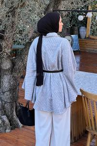 Lamelif Kemerli Panço Gri