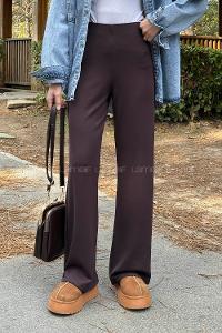 Lamelif Bel Lastikli Modal Eşofman Altı Acı Kahve