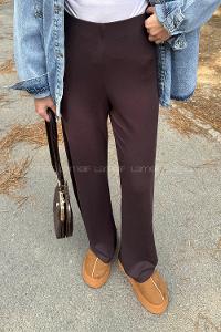 Lamelif Bel Lastikli Modal Eşofman Altı Acı Kahve